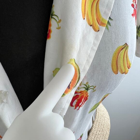 WeWoreWhat White Bella Fruit Belted Cotton-Blend Mini Dress Size S Small $295 - Picture 3 of 11